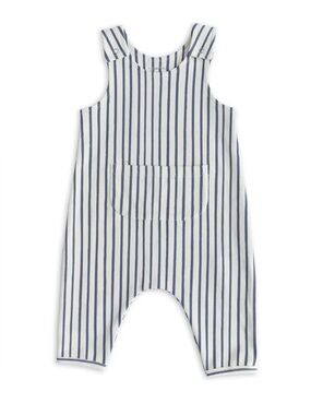 PEHR Stripes Away Organic Cotton Overall in Gray - 12-18M